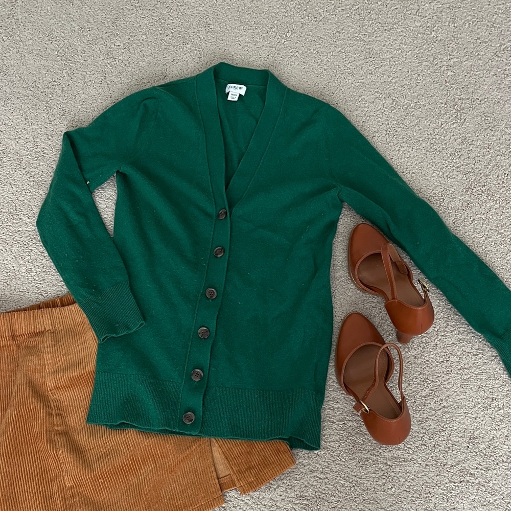 J. Crew Emerald Button-Up Cardigan
